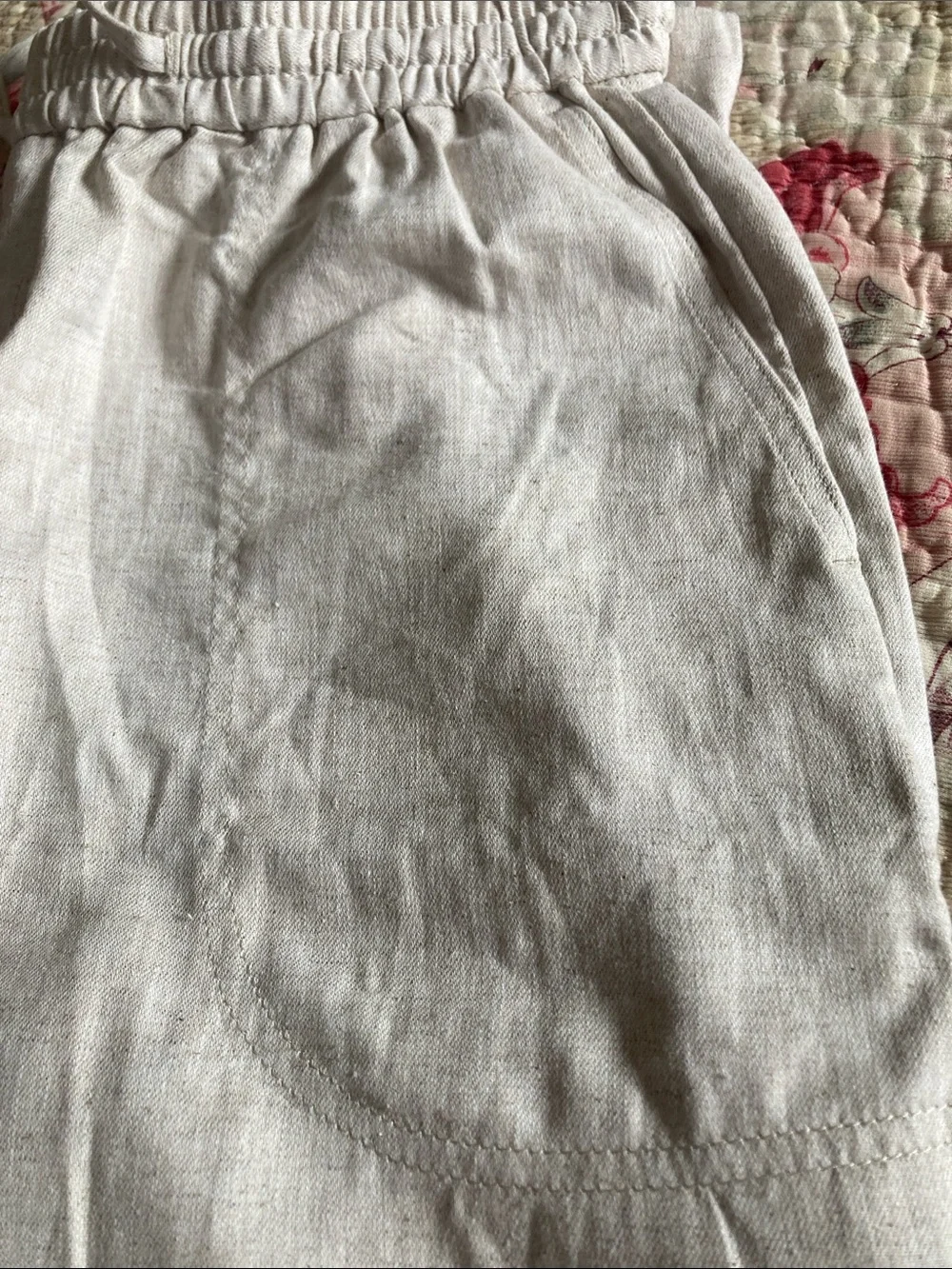 Banana Republic Womens Drawstring Linen pants Light Tan